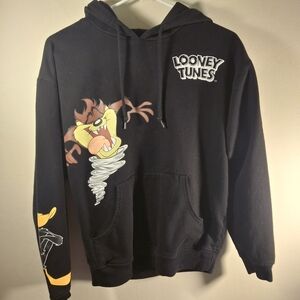 Warner Bros Women's Black Looney Long Sleeve Tunes Hoodie Size S